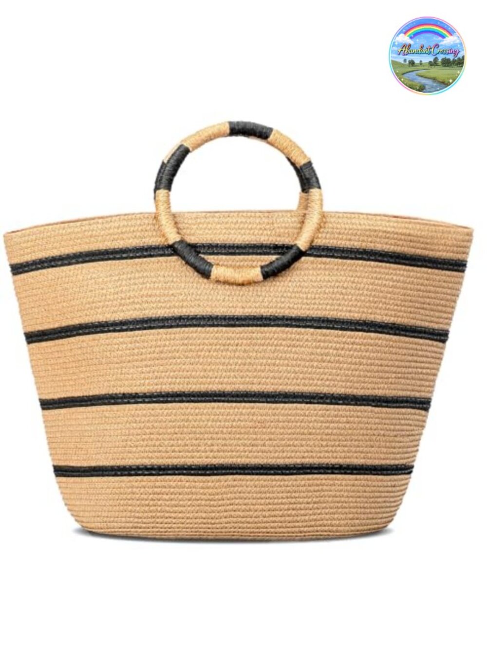 Straw Woven Tote Bag Large Beach Handbag Shoulder Summer Vacation